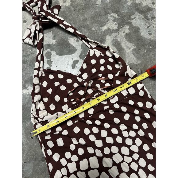 DVF Jocelyn Printed Geometric Brown Maxi Dress (Size 6) - Picture 7 of 8